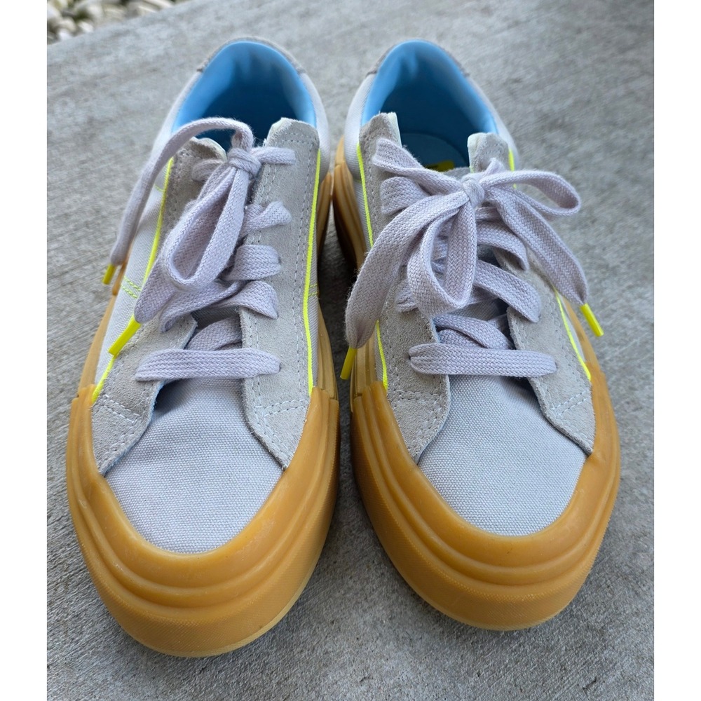 Converse All Star Cruise Ox Ghosted Grey Neon Yellow Gum Platform 6W 4.5M
